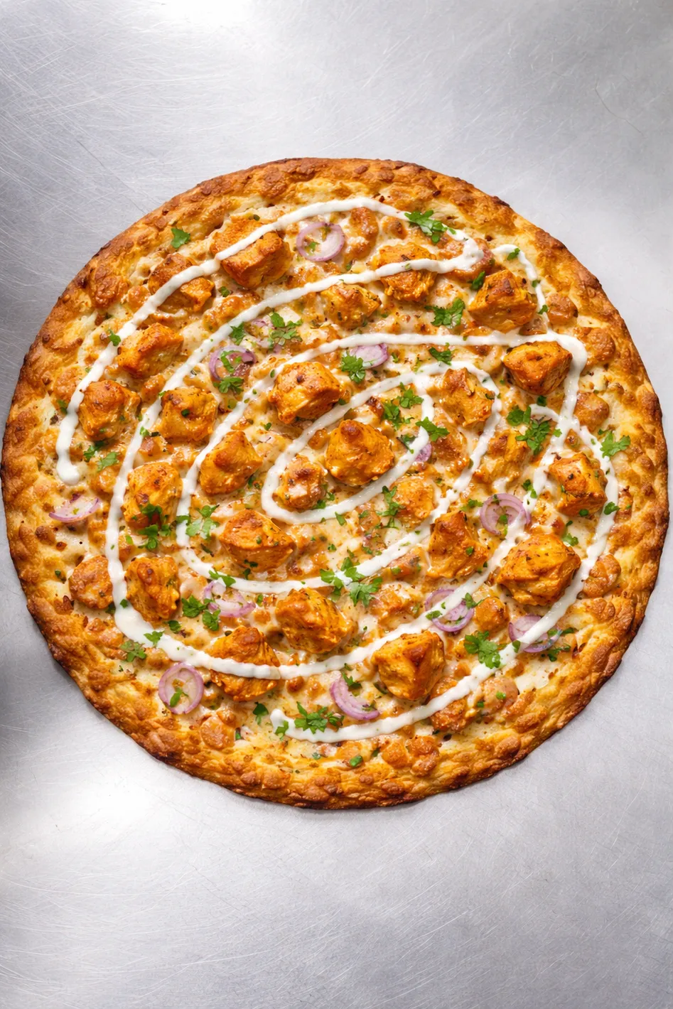 Tandoori chicken pizza at Tasty Pizza and Indian Cuisine in Beaumont, AB